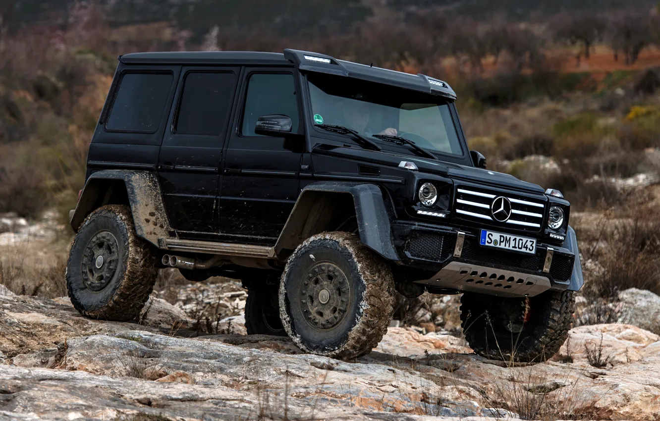 Photo wallpaper Concept, stones, black, Mercedes-Benz, Mercedes, BRABUS, 4x4, AMG