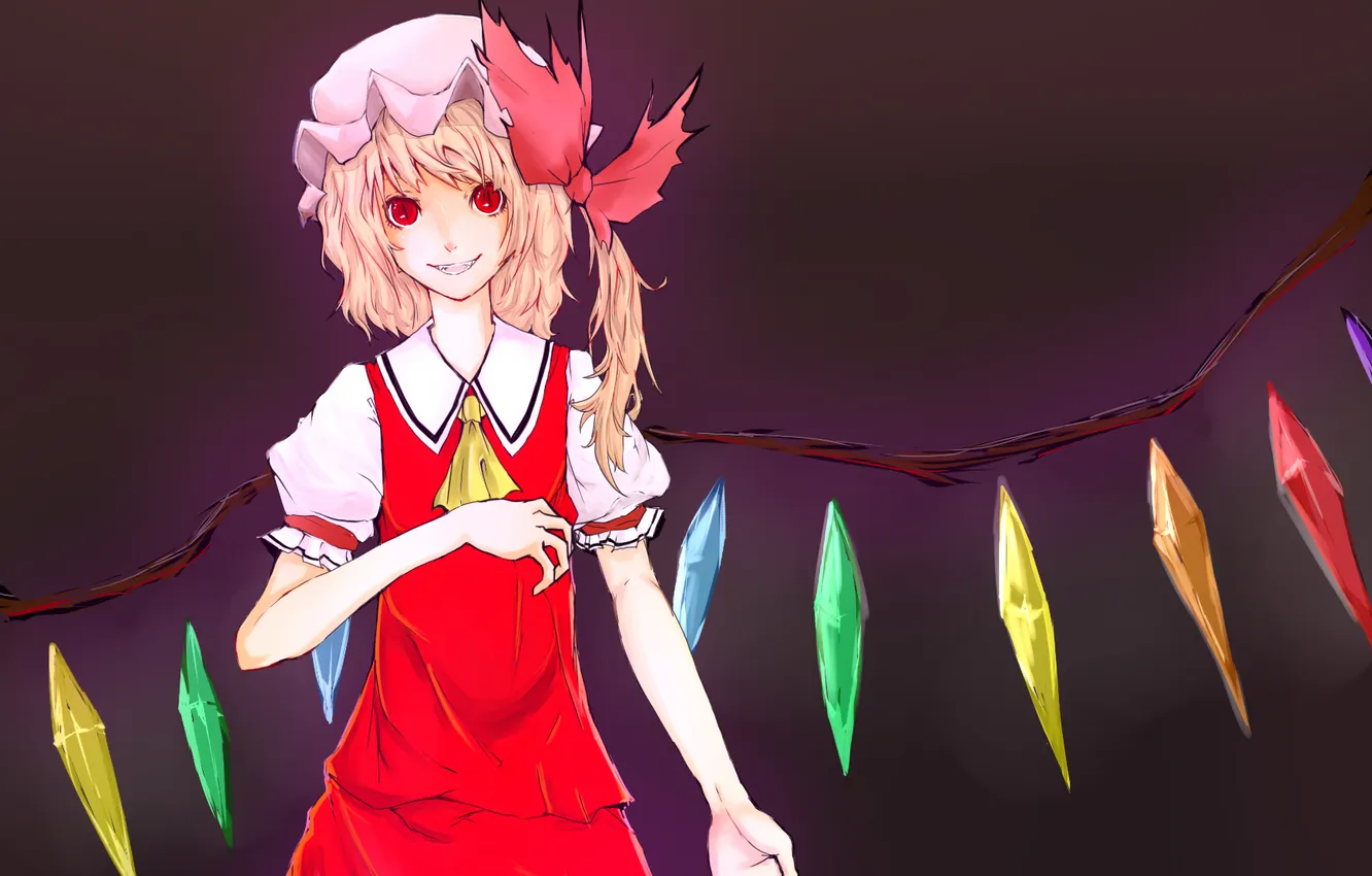 Photo wallpaper girl, garland, touhou