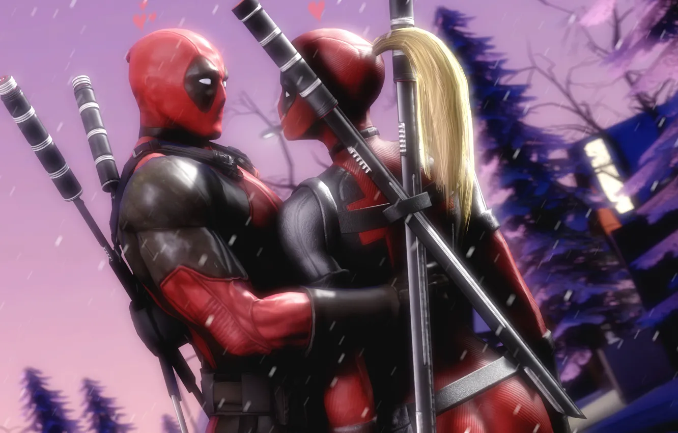 Photo wallpaper sword, Deadpool, Marvel, fan art, Lady Deadpool