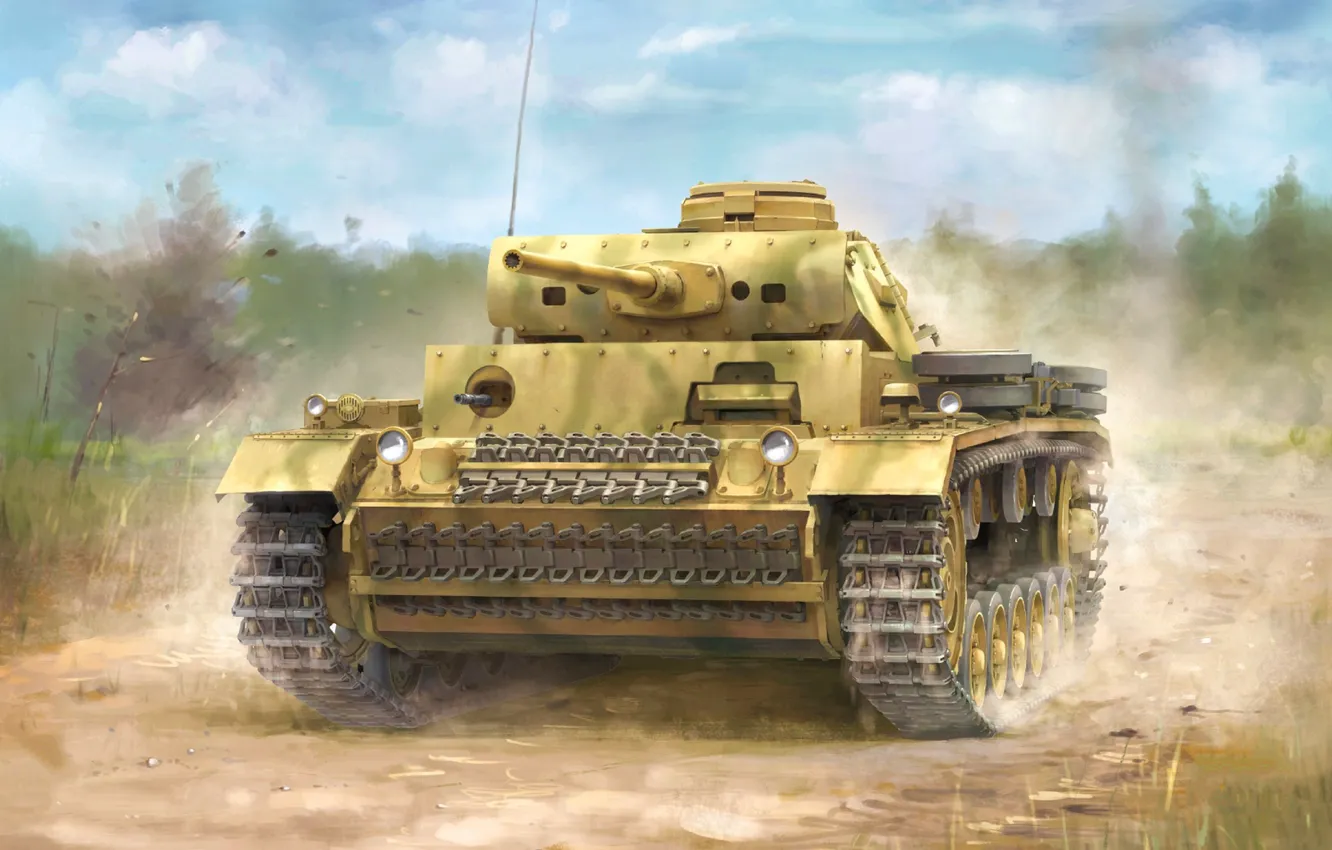 Photo wallpaper Germany, Tank, Tank weapon, Medium Tank, Pz.III, Pz.Kpfw III Ausf J