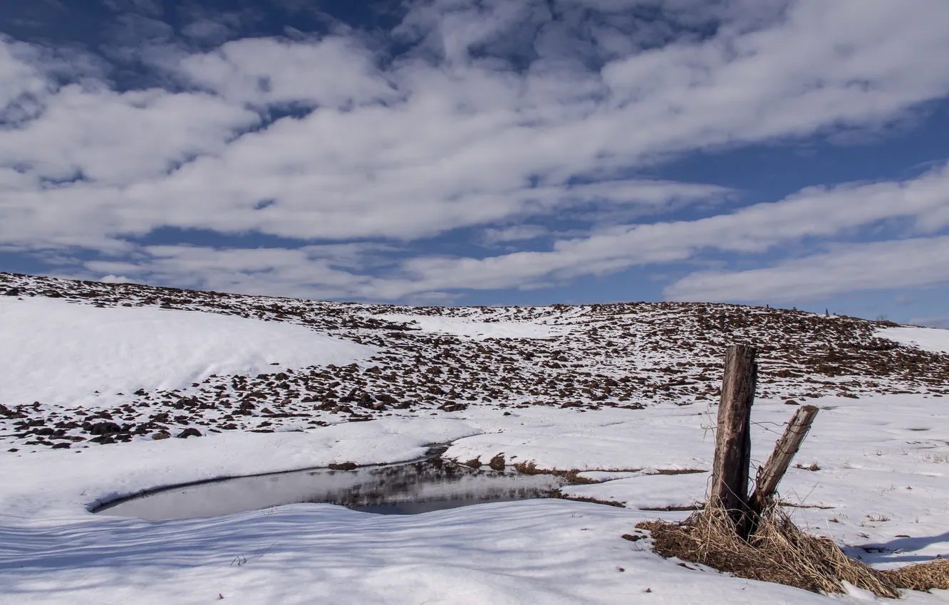 Photo wallpaper the sky, snow, earth