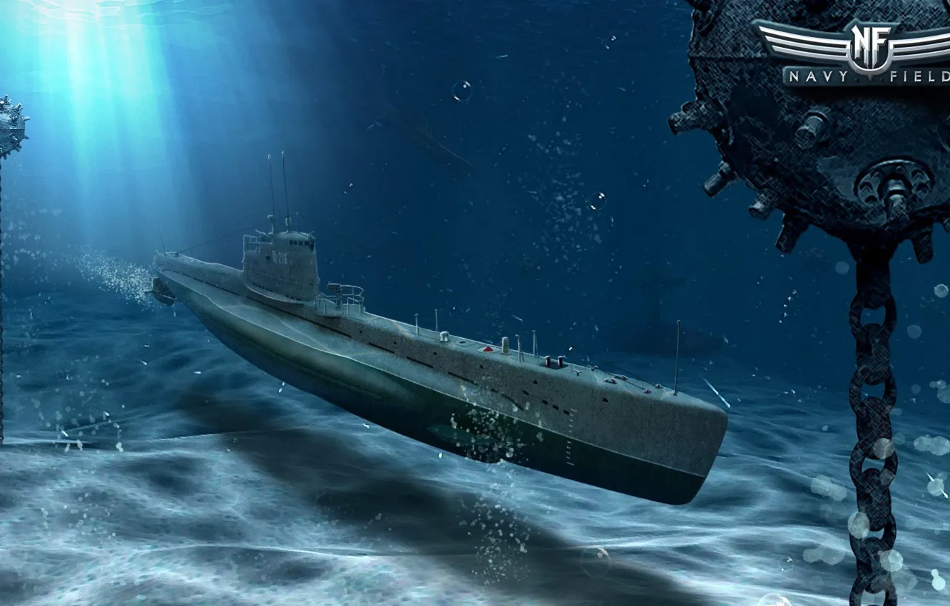 Photo wallpaper submarine, mines, Navy Field, Submarine Pike
