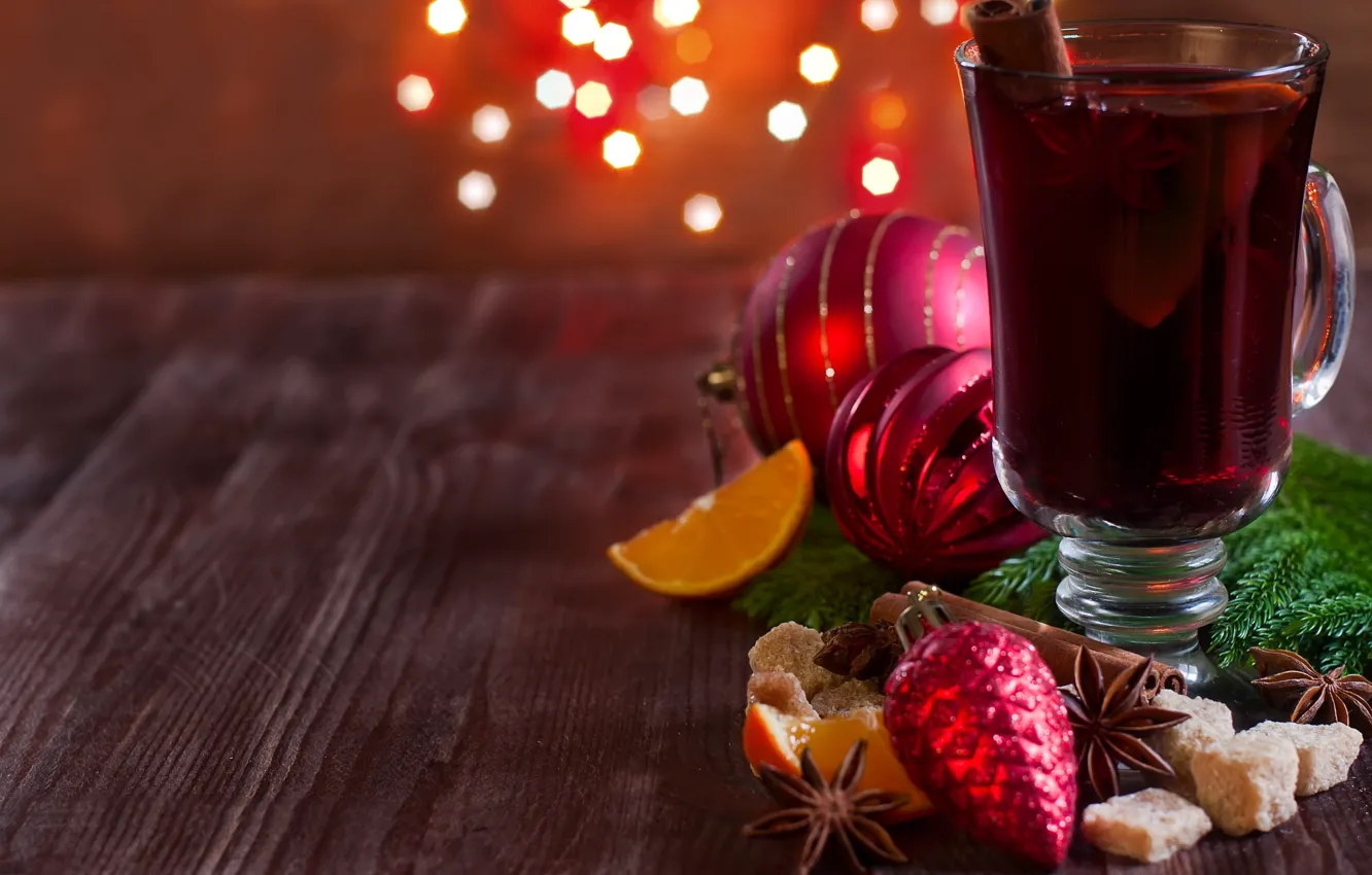 Photo wallpaper toy, orange, sugar, cinnamon, spices, mulled wine
