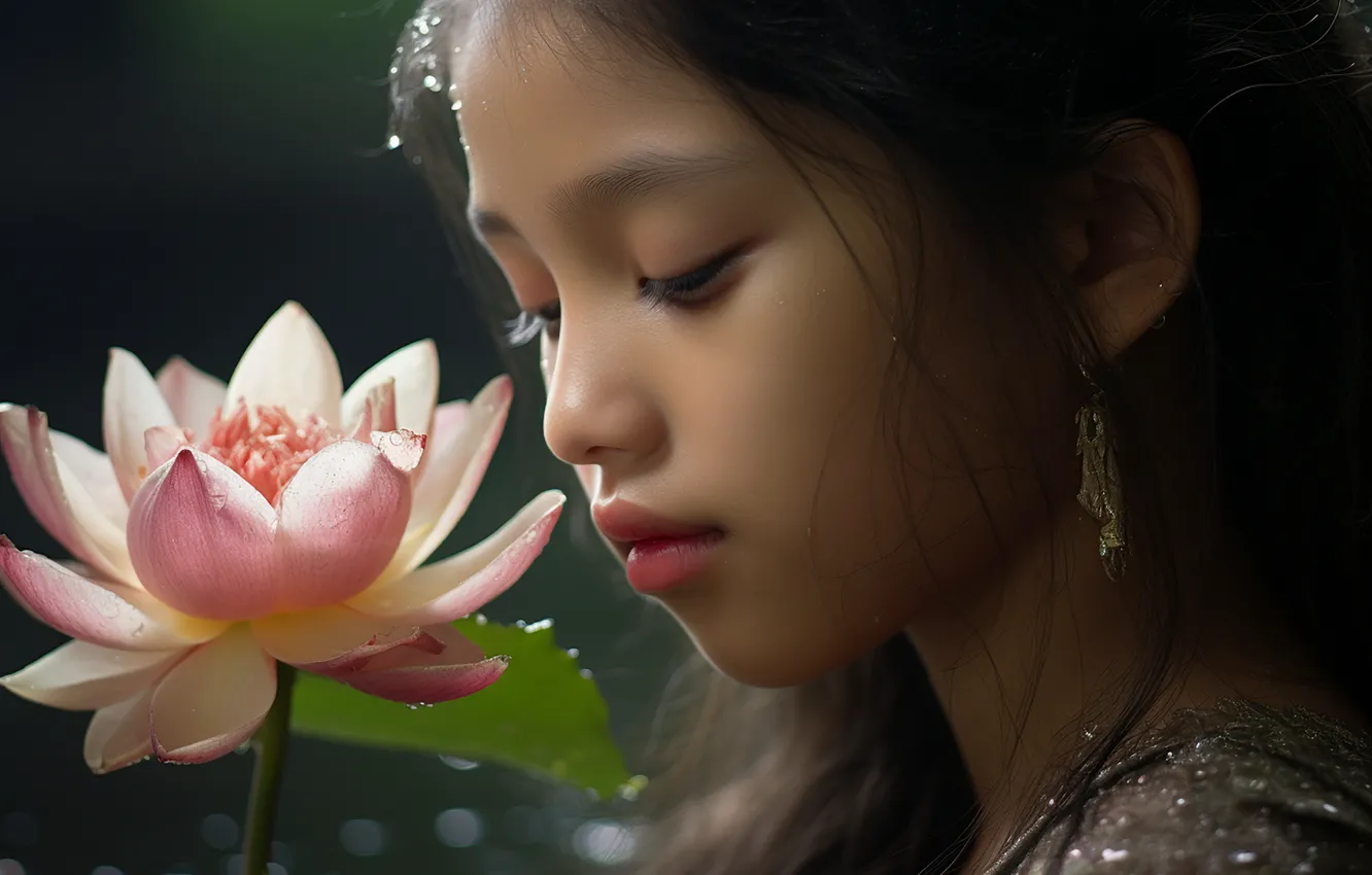 Photo wallpaper face, portrait, girl, AI art, The Art of Artificial Intelligence, neural network