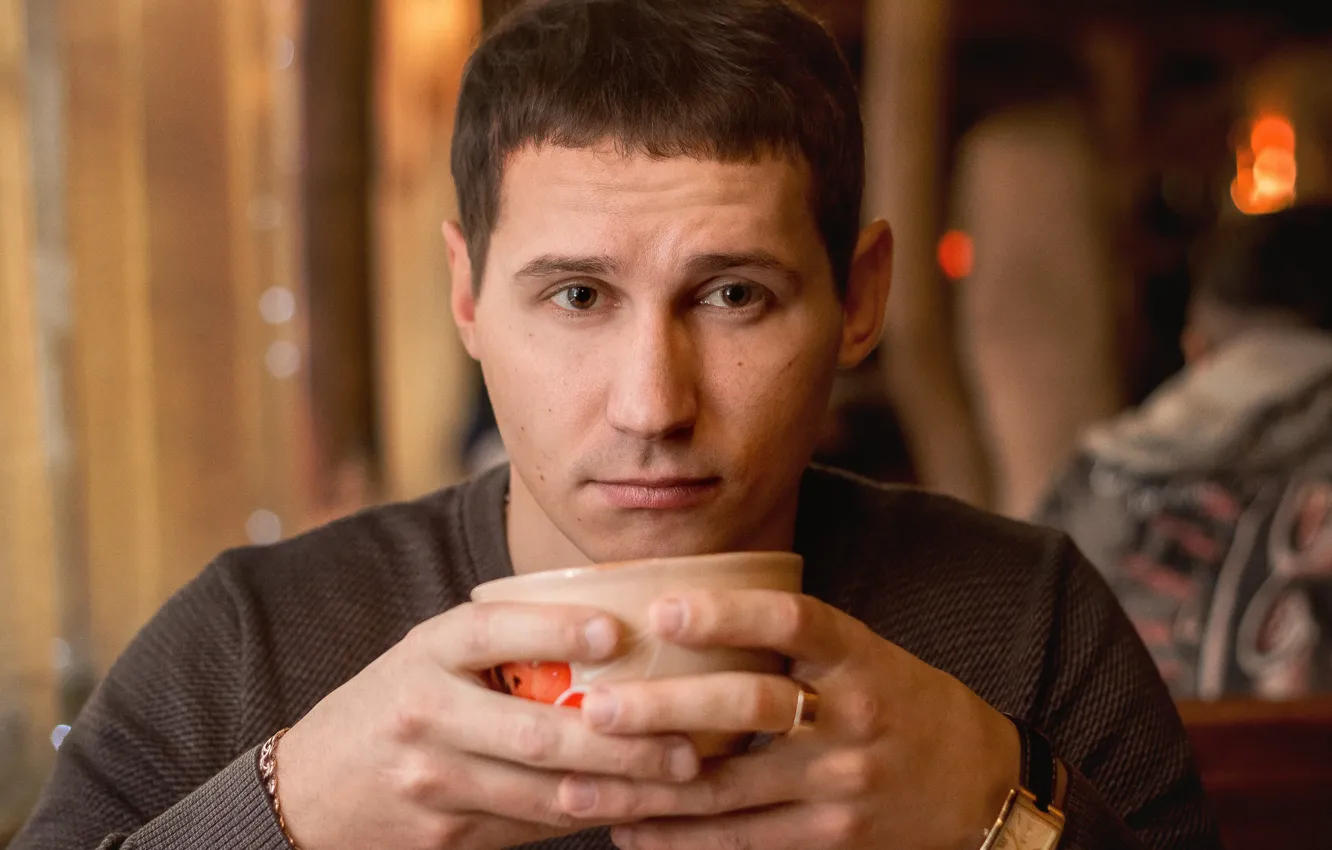 Photo wallpaper comfort, coffee, male, Dima Noname
