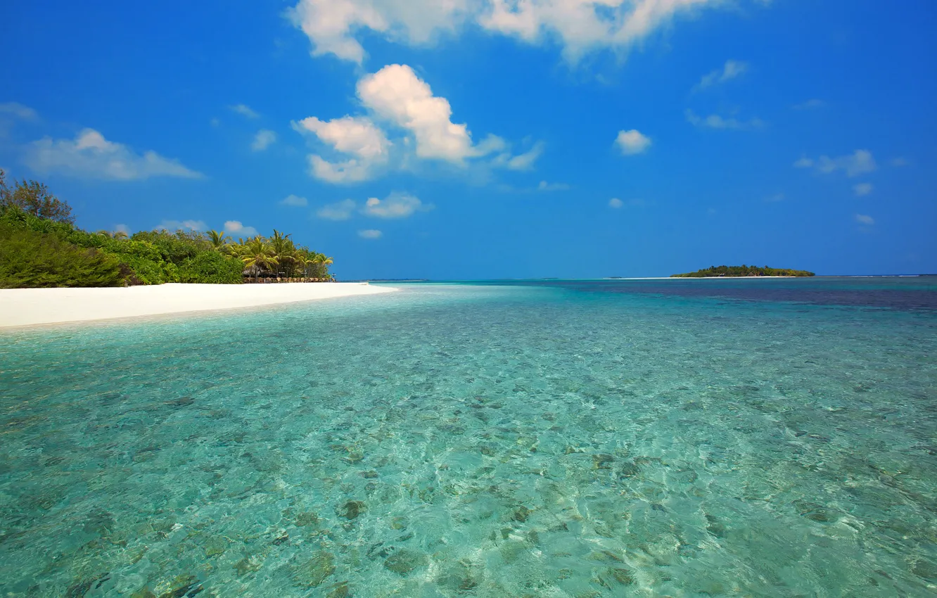 Photo wallpaper sea, beach, Islands, tropics, stay, The Maldives