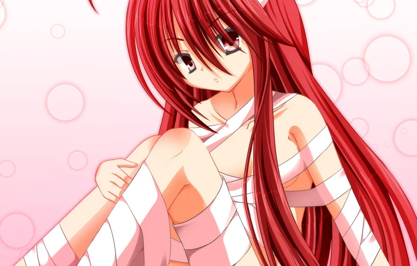 Photo wallpaper girl, anime, art, shakugan no shana, shana, bandages, ognelisa Shana