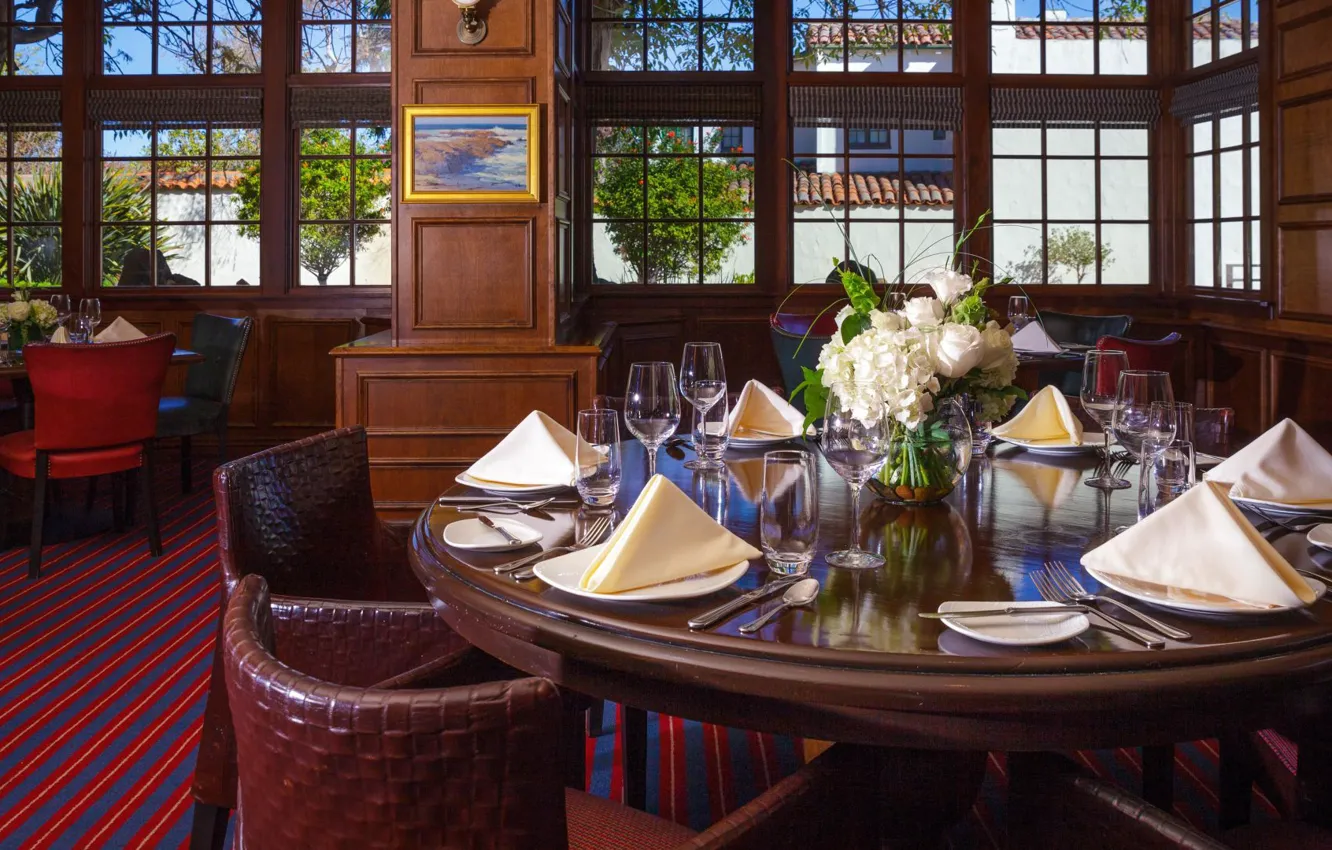 Photo wallpaper interior, restaurant, the hotel, Dining, The Club Room, Portola Hotel at Monterey Bay
