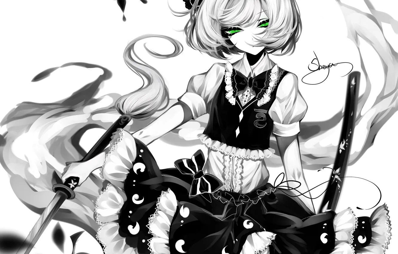 Photo wallpaper girl, sword, katana, touhou, Touhou, Touhou, Youmu Konpaku, Sheya