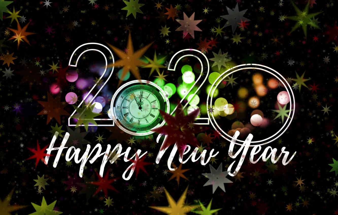 Photo wallpaper new year, stars, 2020