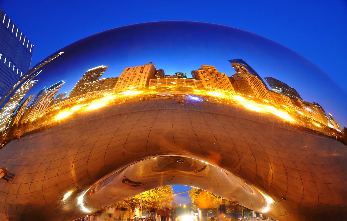 Photo wallpaper Chicago, Chicago, monument, millennium park, Spaceship Earth, Millennium Park