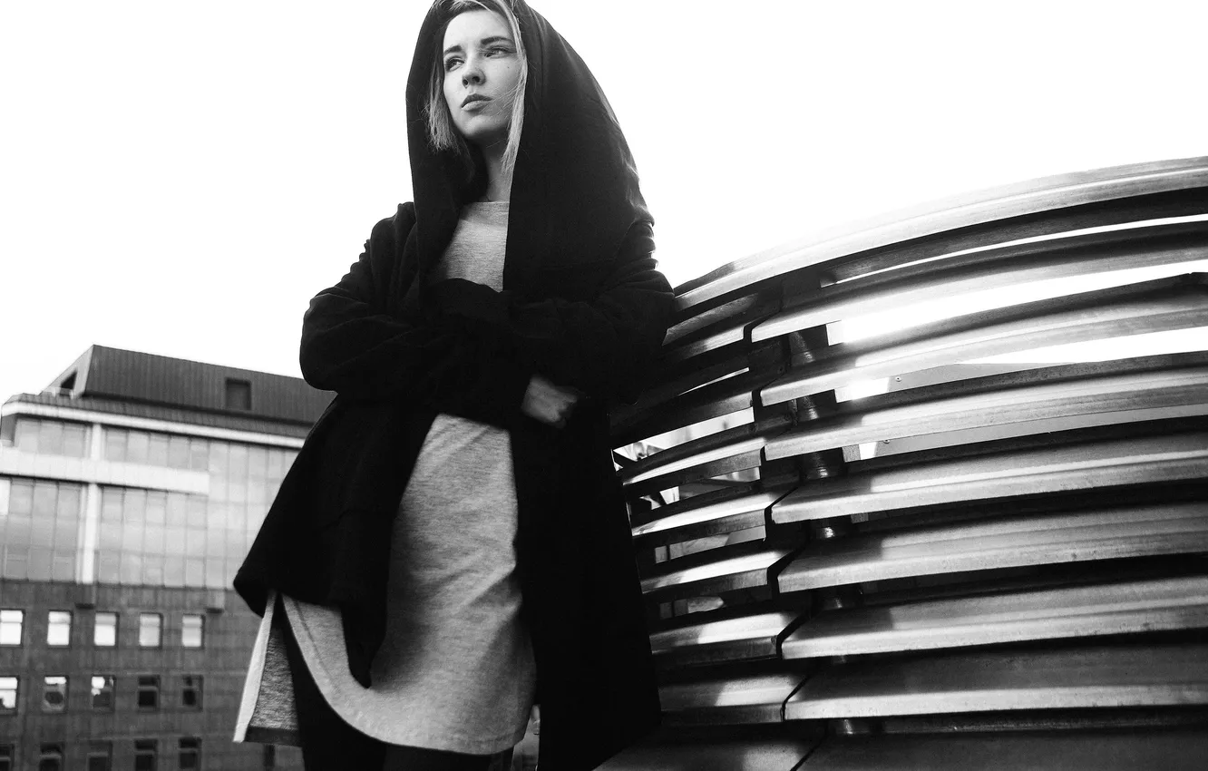 Photo wallpaper white, girl, girl, woman, black, Julie Resh