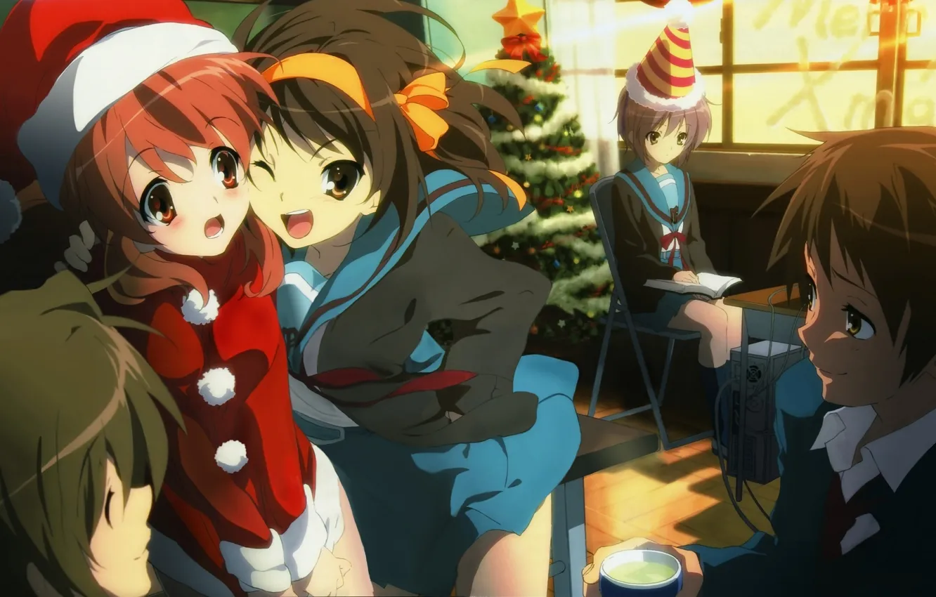 Photo wallpaper holiday, tree, Asahina The Ships Must Leave, The Melancholy Of Haruhi Suzumiya, The Melancholy of …