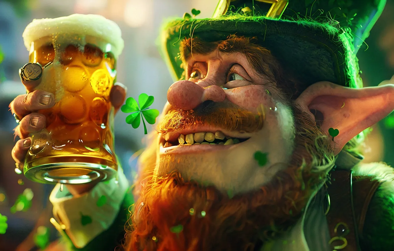 Photo wallpaper smile, fantasy, dwarf, beer