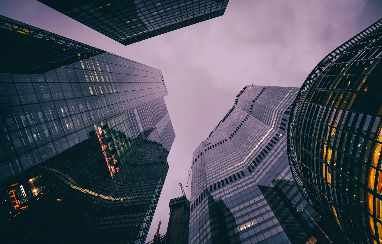 Photo wallpaper night, the city, lights, skyscrapers