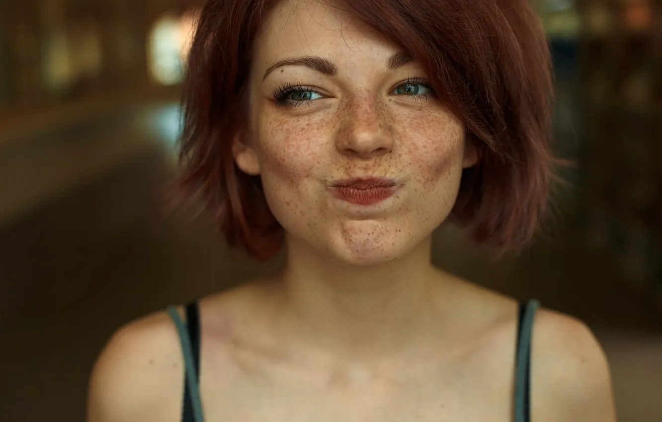 Photo wallpaper joy, smile, portrait, positive, freckles, smile, charm, joy