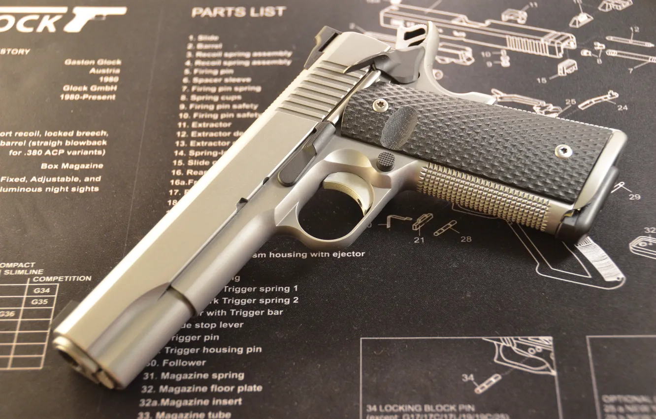 Photo wallpaper gun, weapons, Ruger, semi-automatic, SR1911