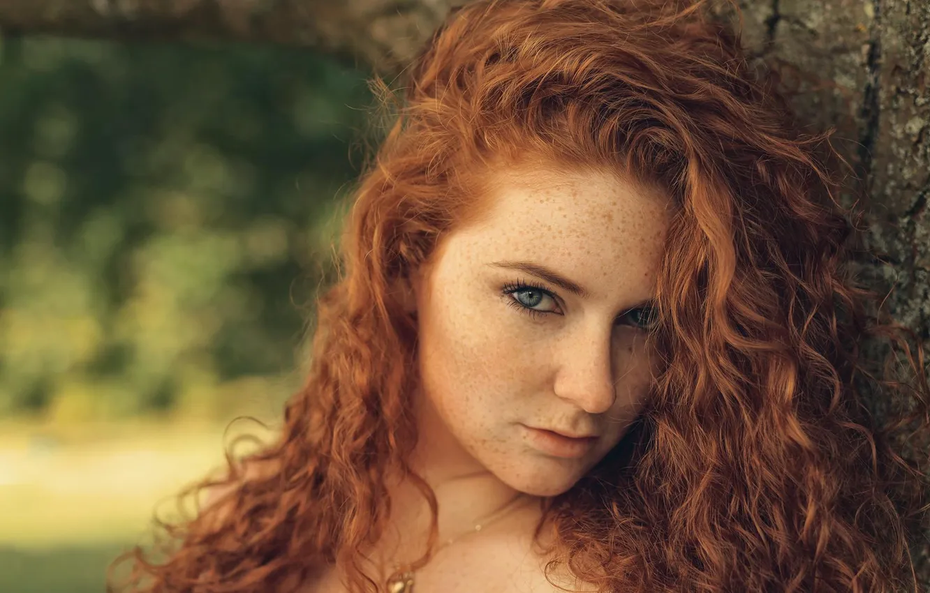 Photo wallpaper look, girl, hair, freckles, red, girl, Nathan Photography, Tonny Jorgensen