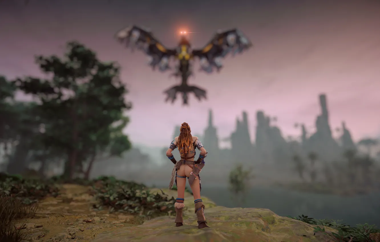 Photo wallpaper PS4, Aloy, PS5