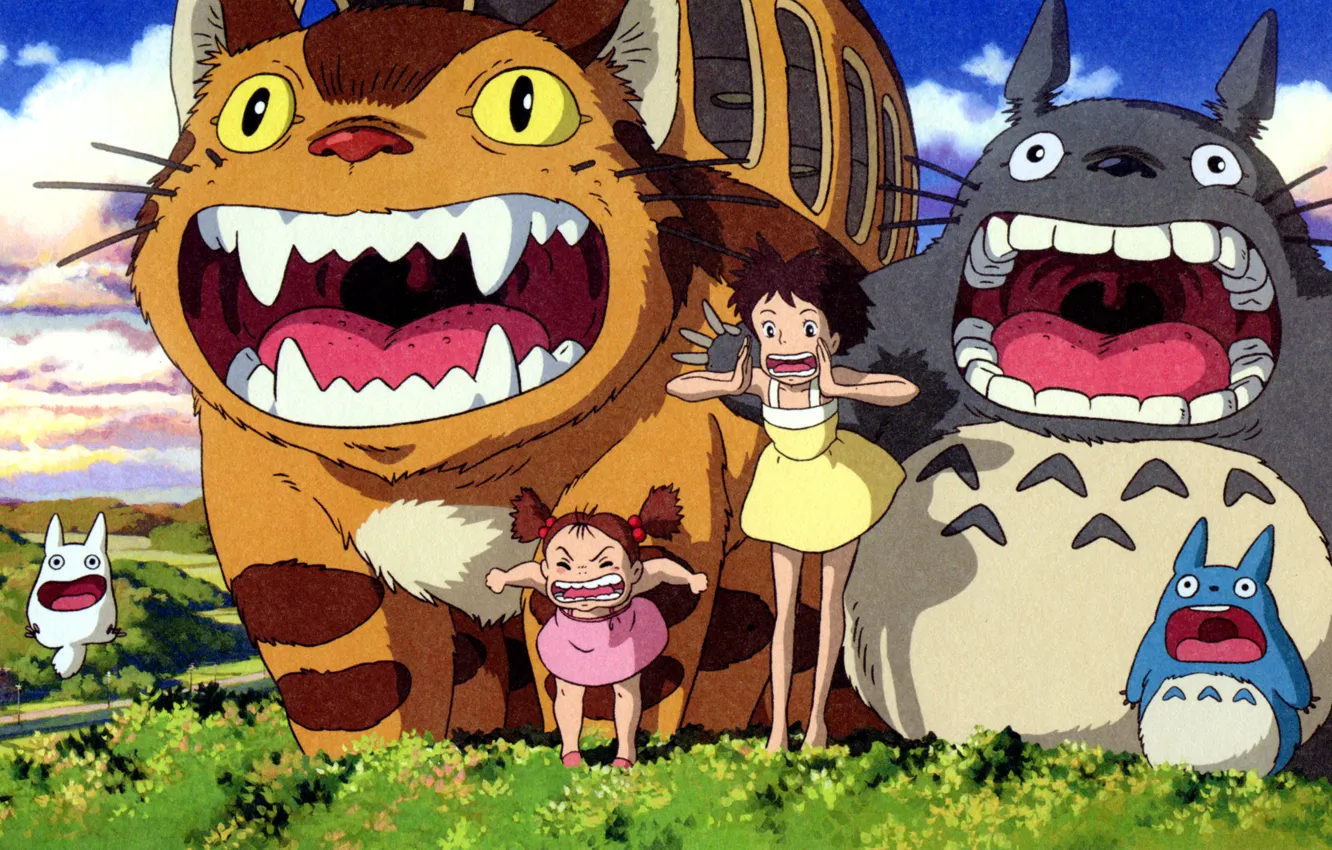Photo wallpaper teeth, being, mouth, Creek, my neighbor Totoro, tonari no totoro, Satsuki Kusakabe, Mei Kusakabe