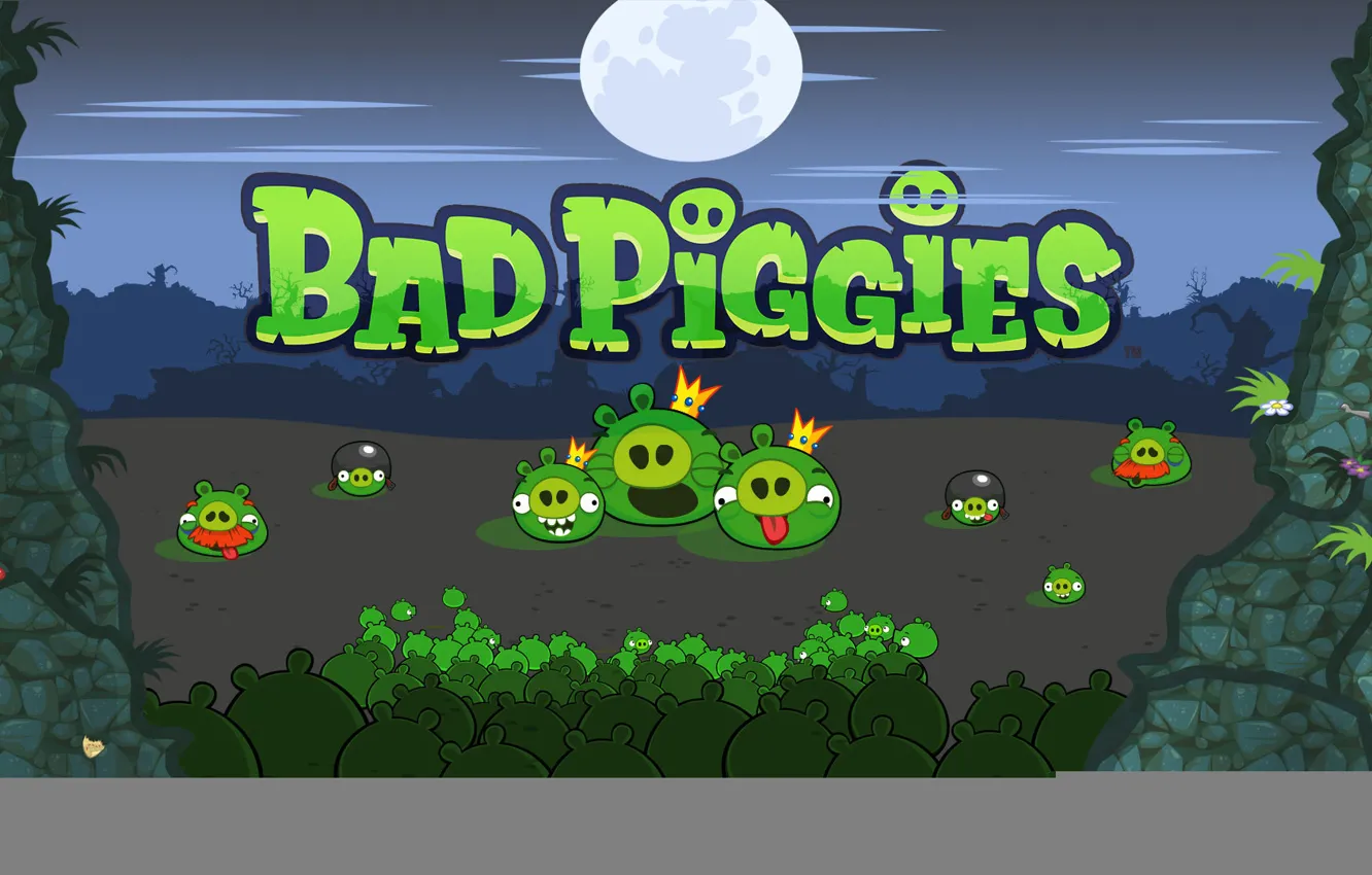 Photo wallpaper the game, game, poster, poster, Bad Piggies, Bad Piggies