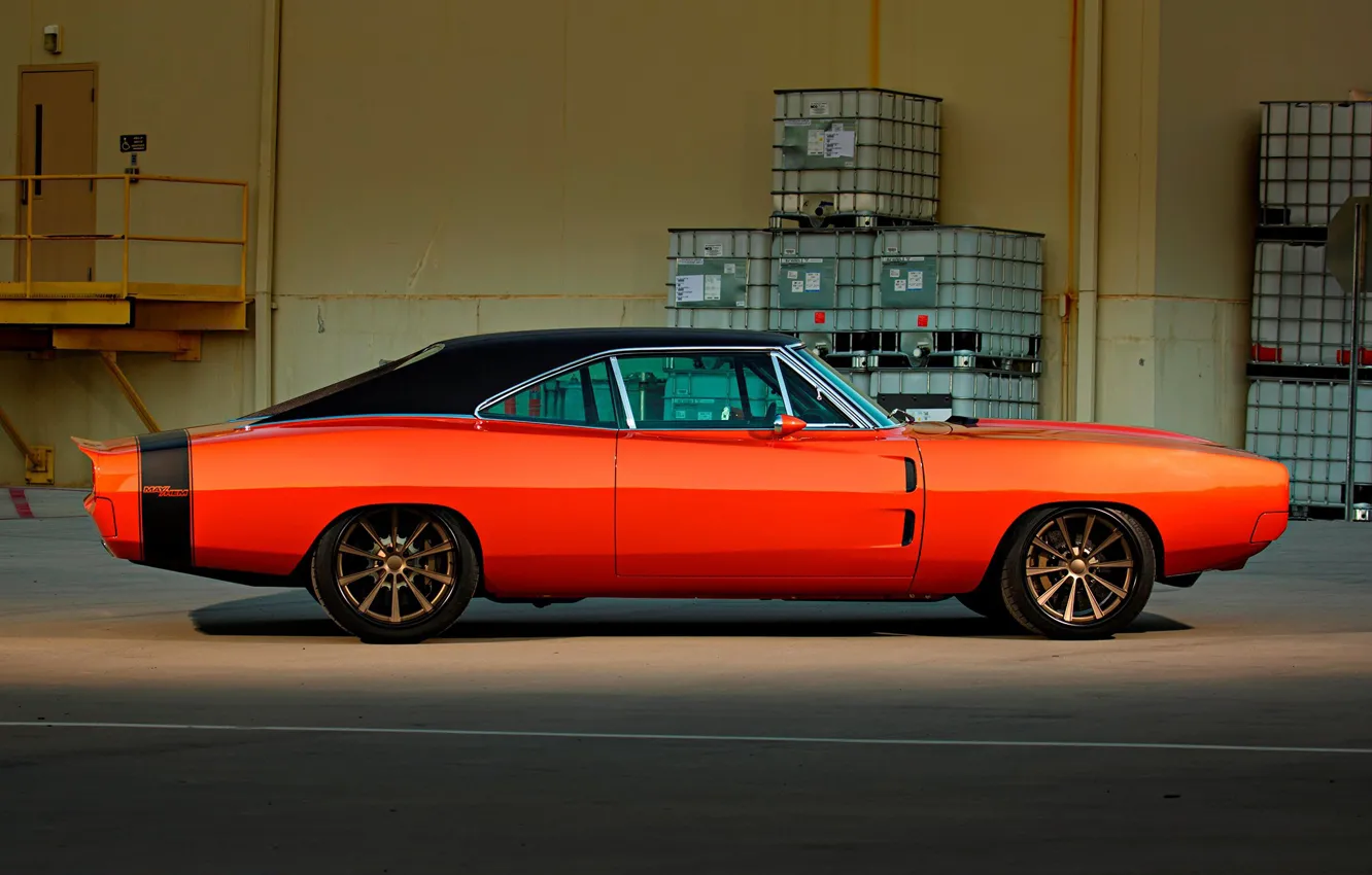 Photo wallpaper Muscle, Orange, Coupe, 1970, Dodge Charger