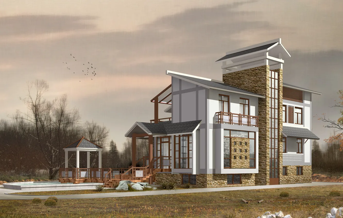 Photo wallpaper home, architecture, the project