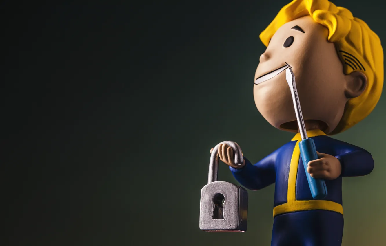 Photo wallpaper Fallout, figures, Bethesda Softworks, Bethesda, Bethesda Game Studios, Vault Boy, Vault Boy, Hacking