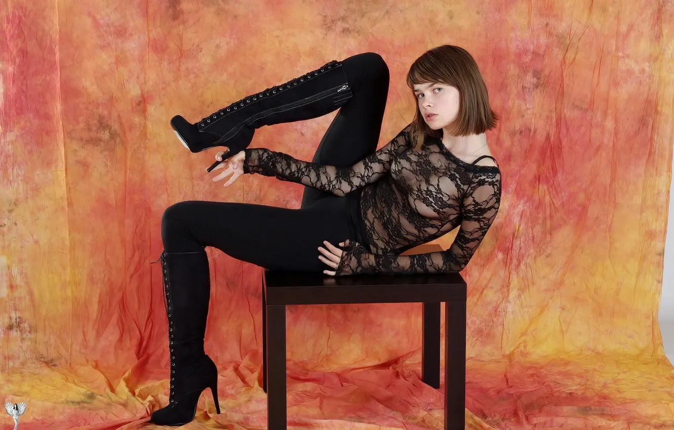 Photo wallpaper girl, sexy, model, jeans, cute, boots