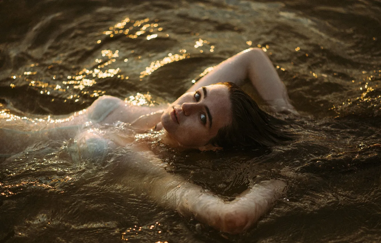 Photo wallpaper water, wet, Nastya, Andrey Rybalko