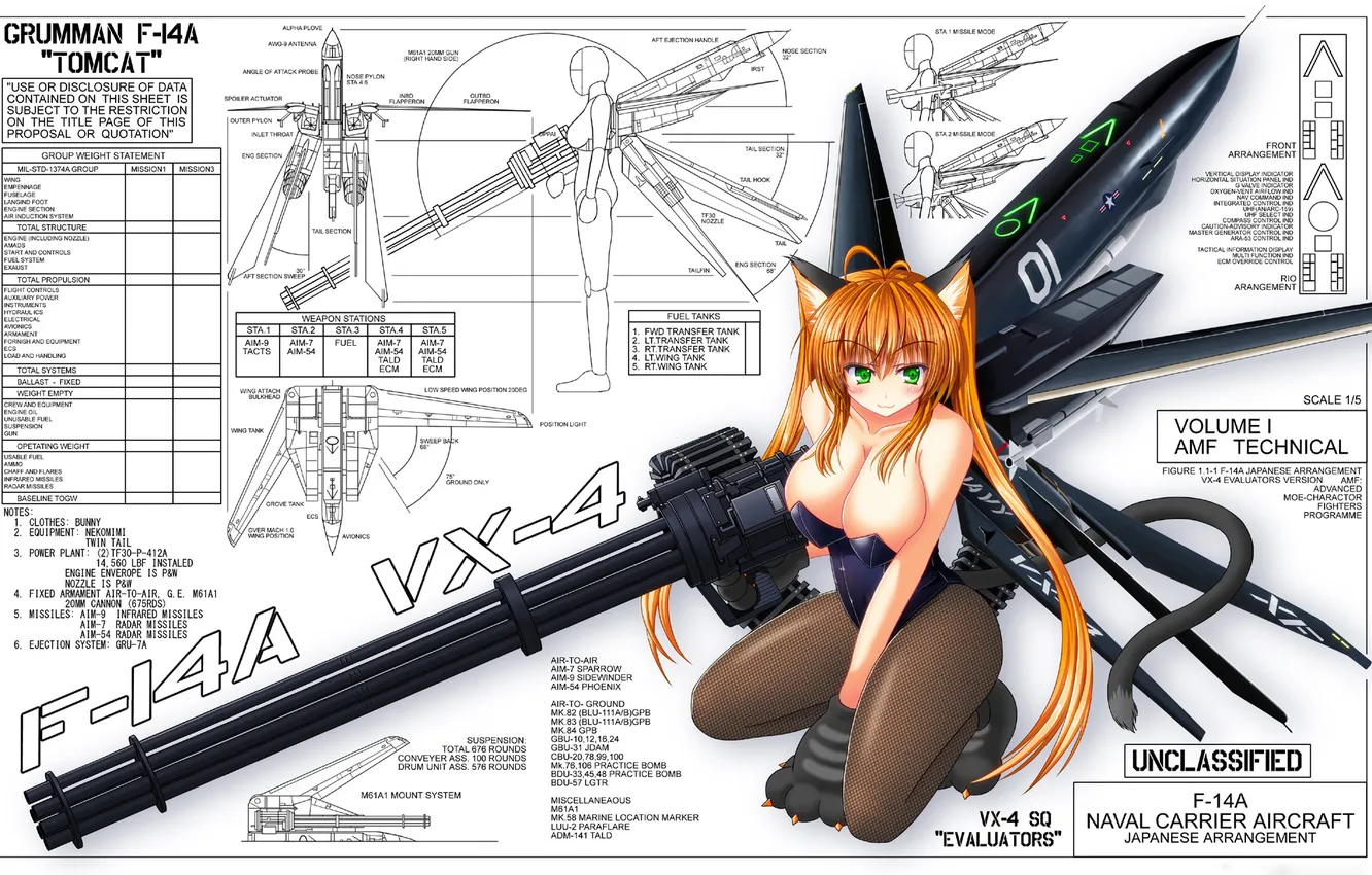 Photo wallpaper girl, weapons, the inscription, figure, scheme, art, fur, machine gun
