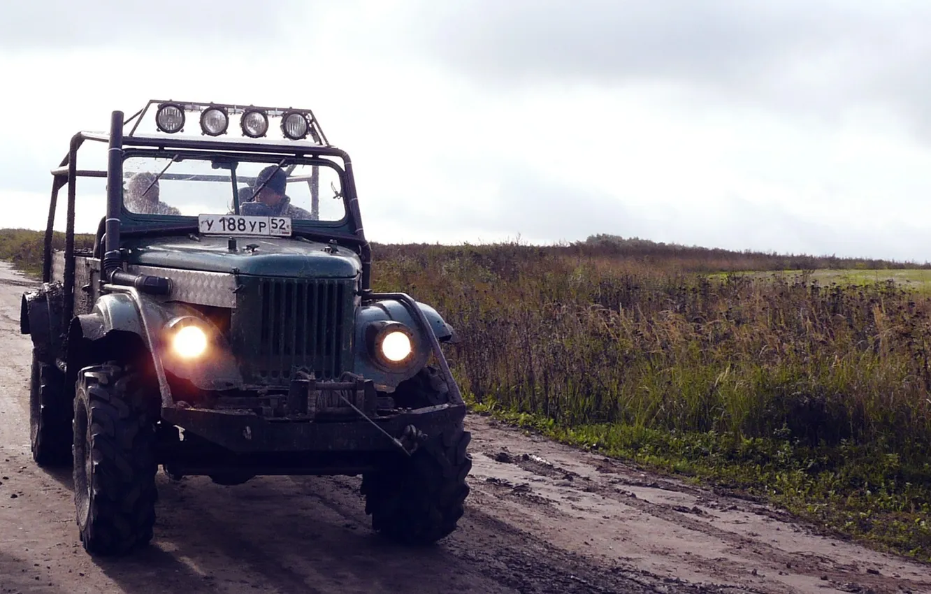 Photo wallpaper jeep, gas, GAZ 69