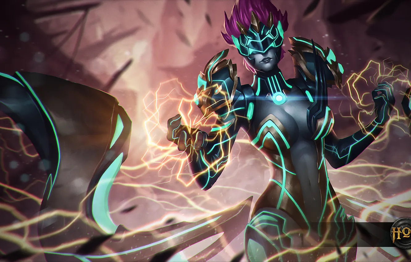 Photo wallpaper girl, hon, armor, art, Heroes of Newerth, moba, Arcanium, moira