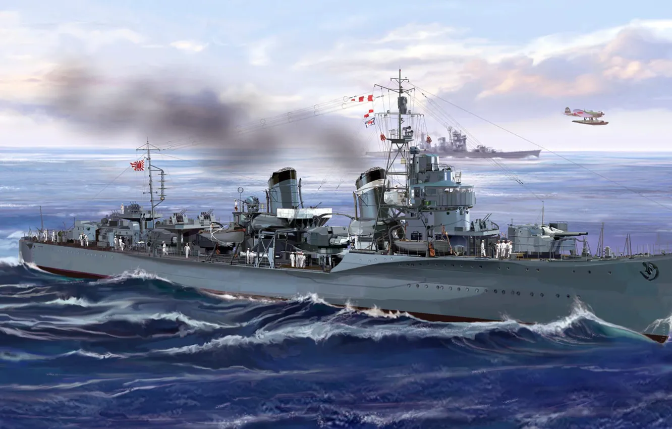 Photo wallpaper Japan, destroyer, destroyer, Ushio, IJN Destroyer Ushio
