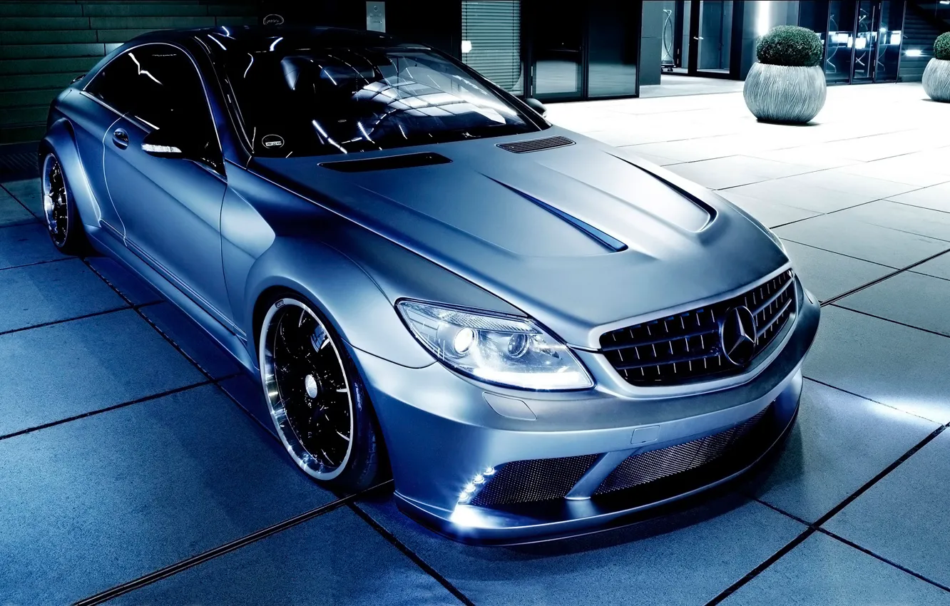 Photo wallpaper auto, night, tuning, Mercedes, Mercedes-Benz CL63 AMG