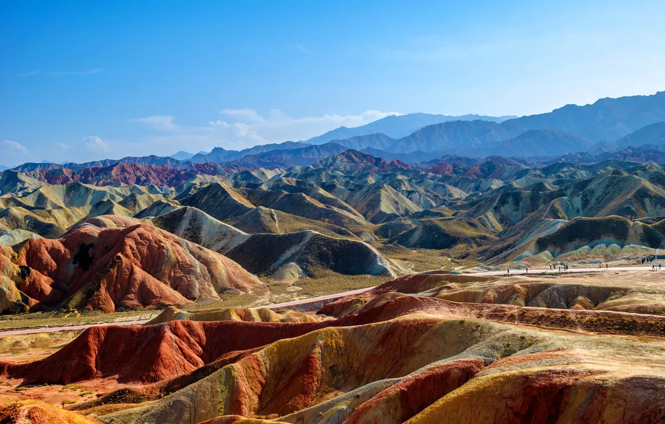 Photo wallpaper mountains, nature, Park, photo, China, Zhangye, Danxia