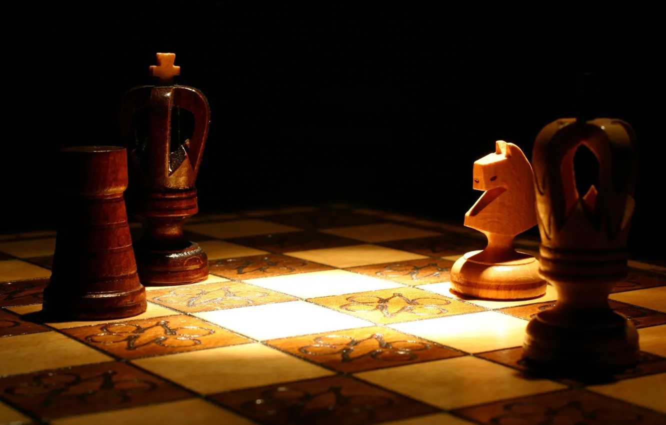 Photo wallpaper macro, light, the game, shadow, chess