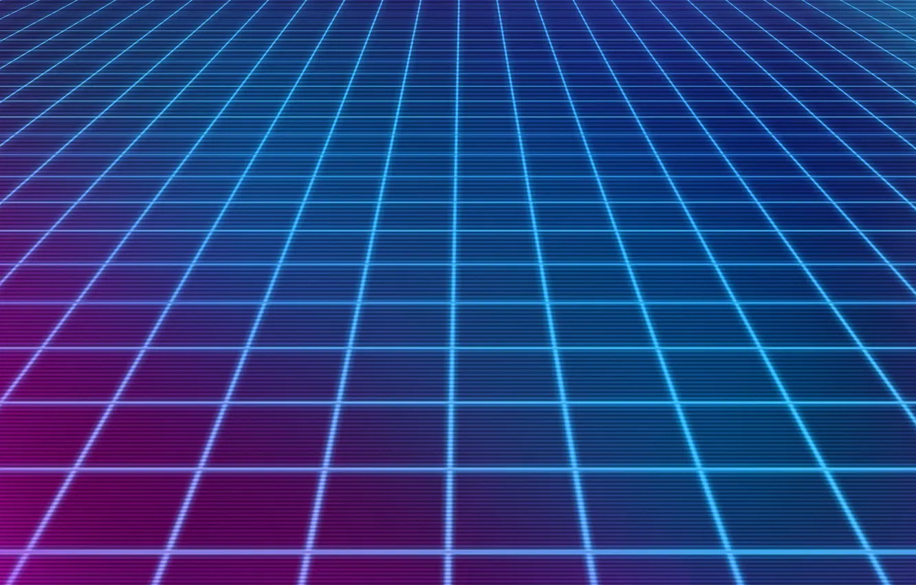 Photo wallpaper Neon, Squares, Background, Electronic, Synthpop, Synth, Retrowave, Synth-pop
