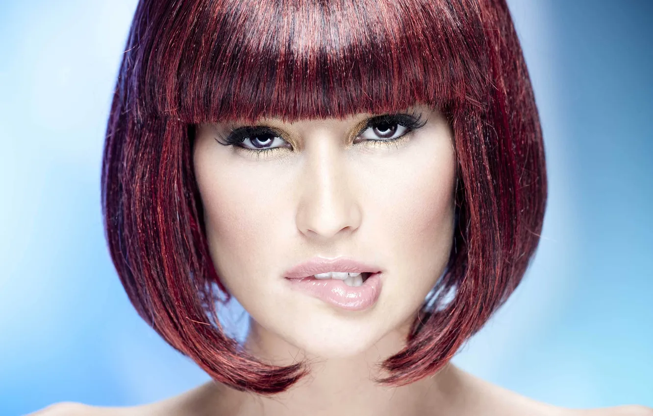 Photo wallpaper girl, face, lips