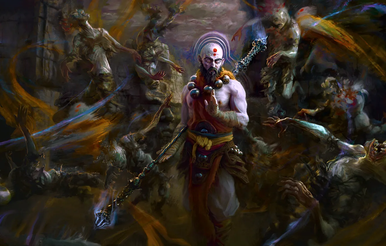 Photo wallpaper Diablo 3, prayer, monk, Reaper of Souls
