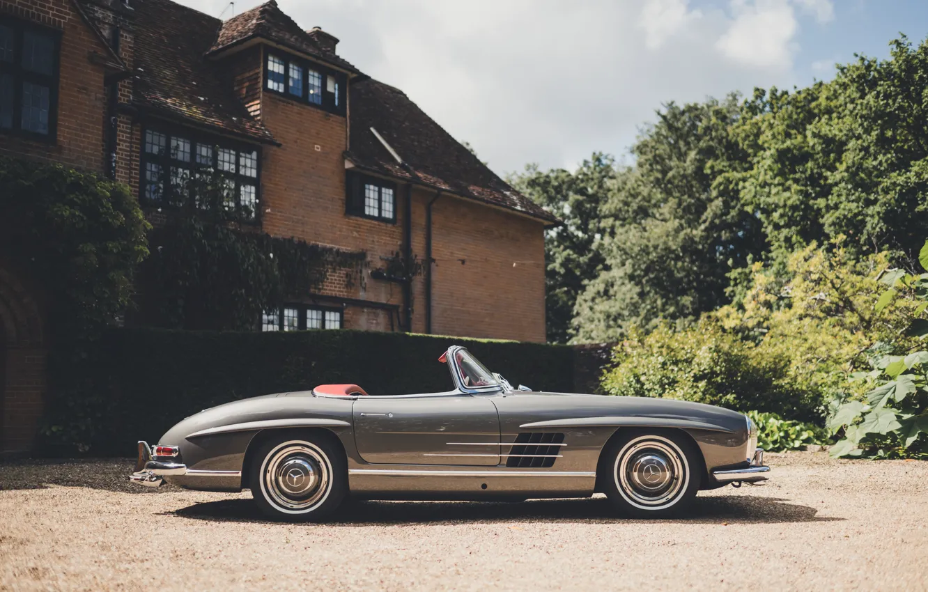 Photo wallpaper Mercedes-Benz, 1957, 300SL, side view, Mercedes-Benz 300 SL Roadster