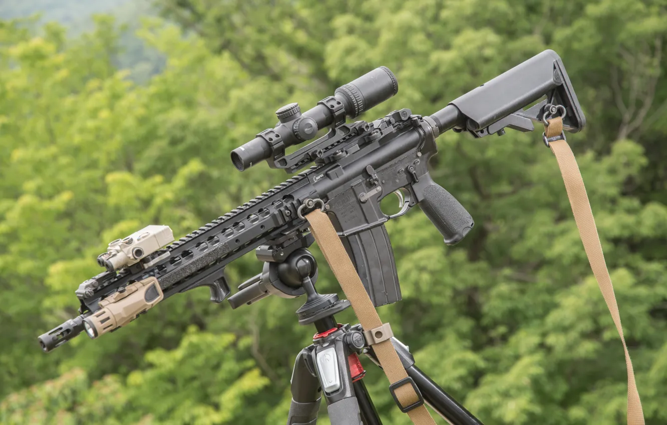 Photo wallpaper weapons, AR-15, assault rifle, carabiner