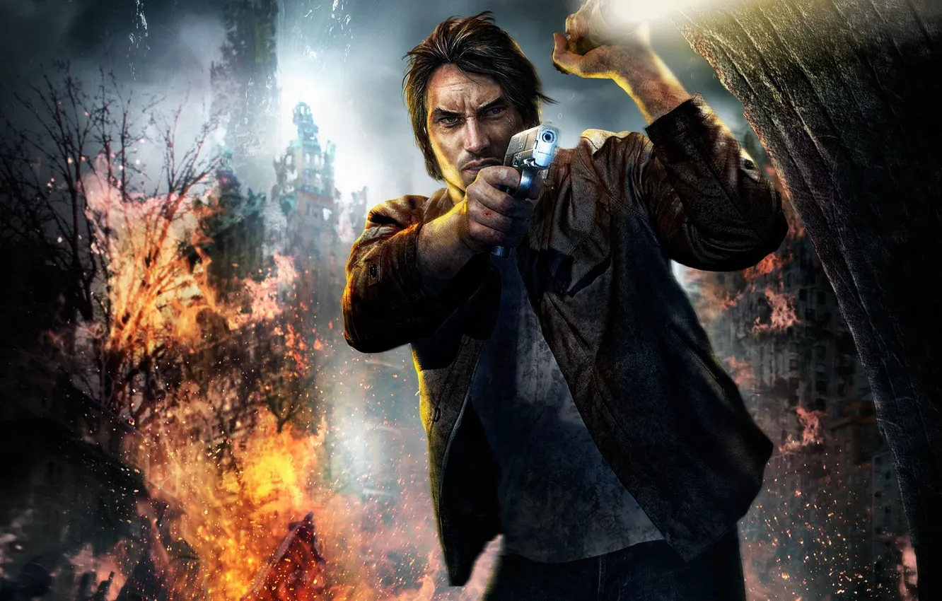 Photo wallpaper Park, gun, alone in the dark, Atari, carnby, eden games