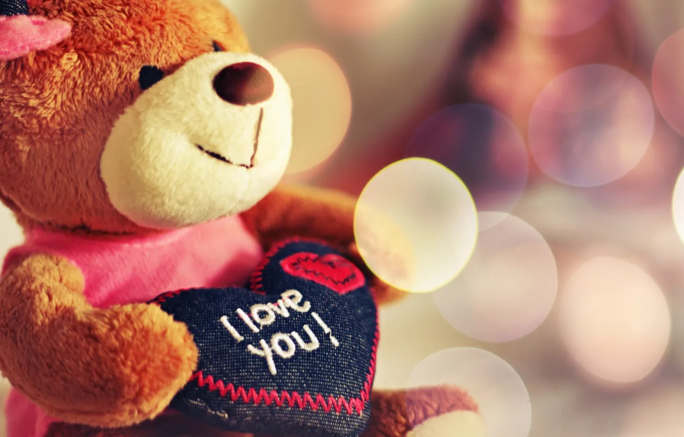 Photo wallpaper mood, heart, bear, love, I love you, i love you