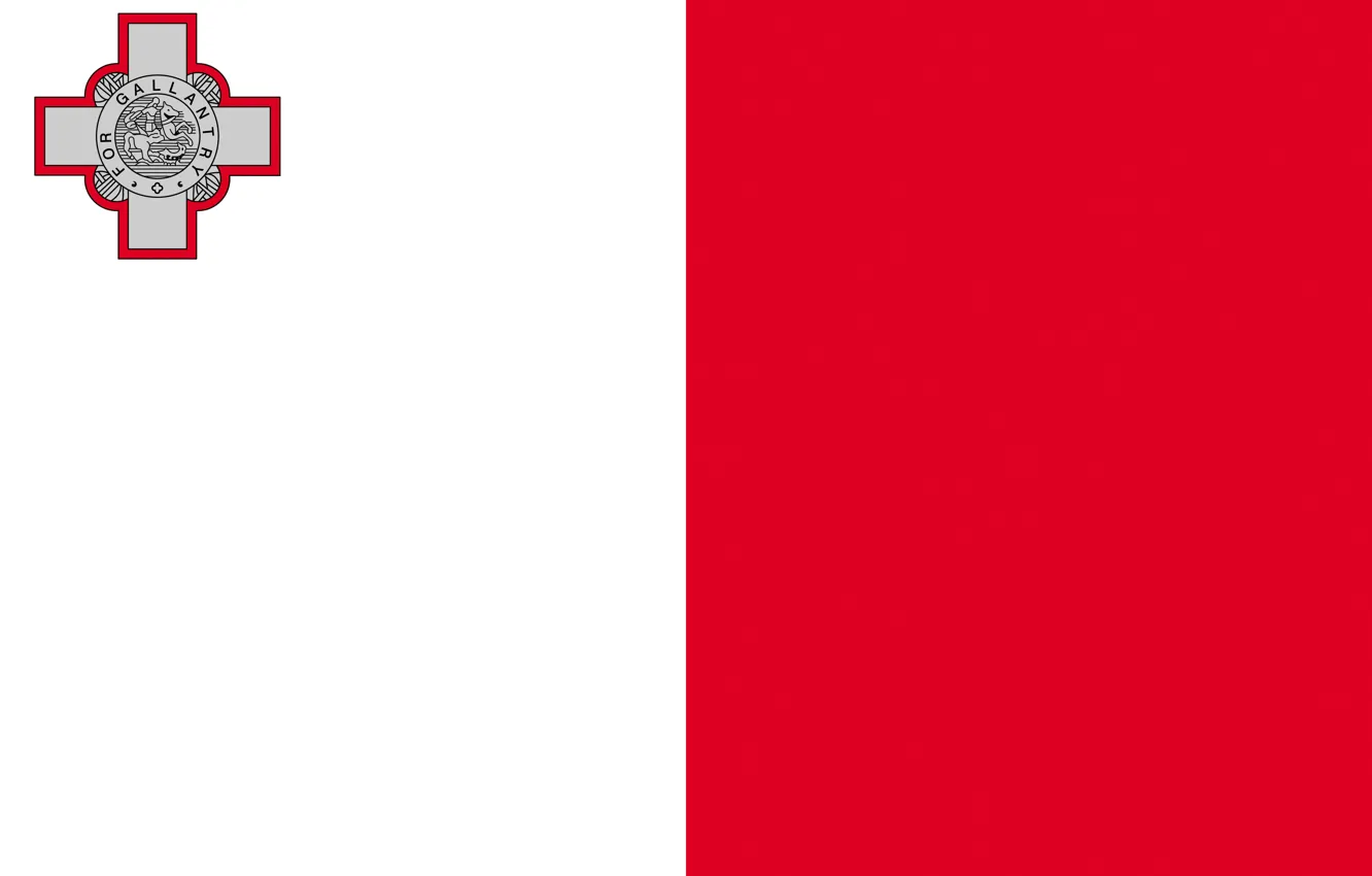 Photo wallpaper white, red, flag, red, white, coat of arms, flag, Malta