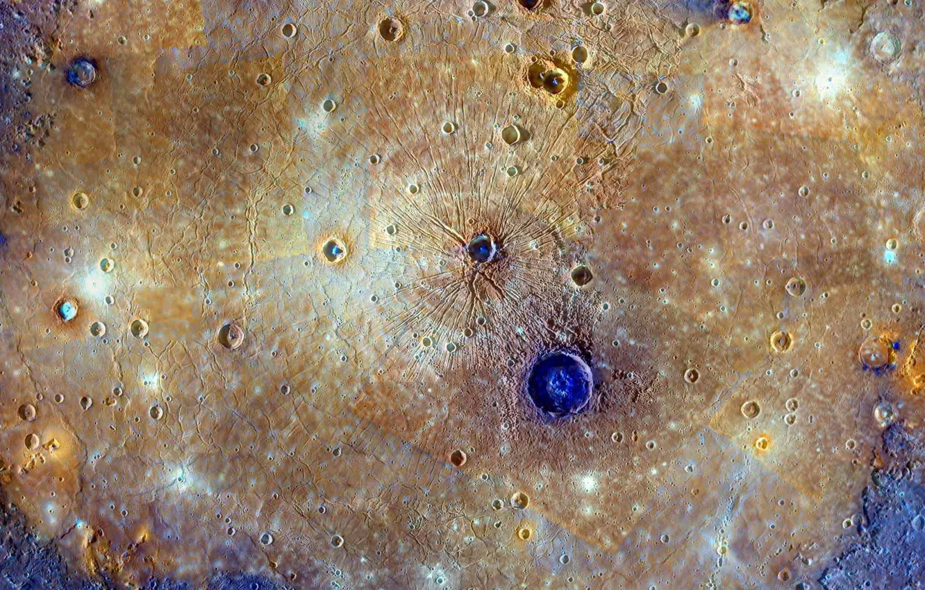 Photo wallpaper planet, Mercury, Plain Heat