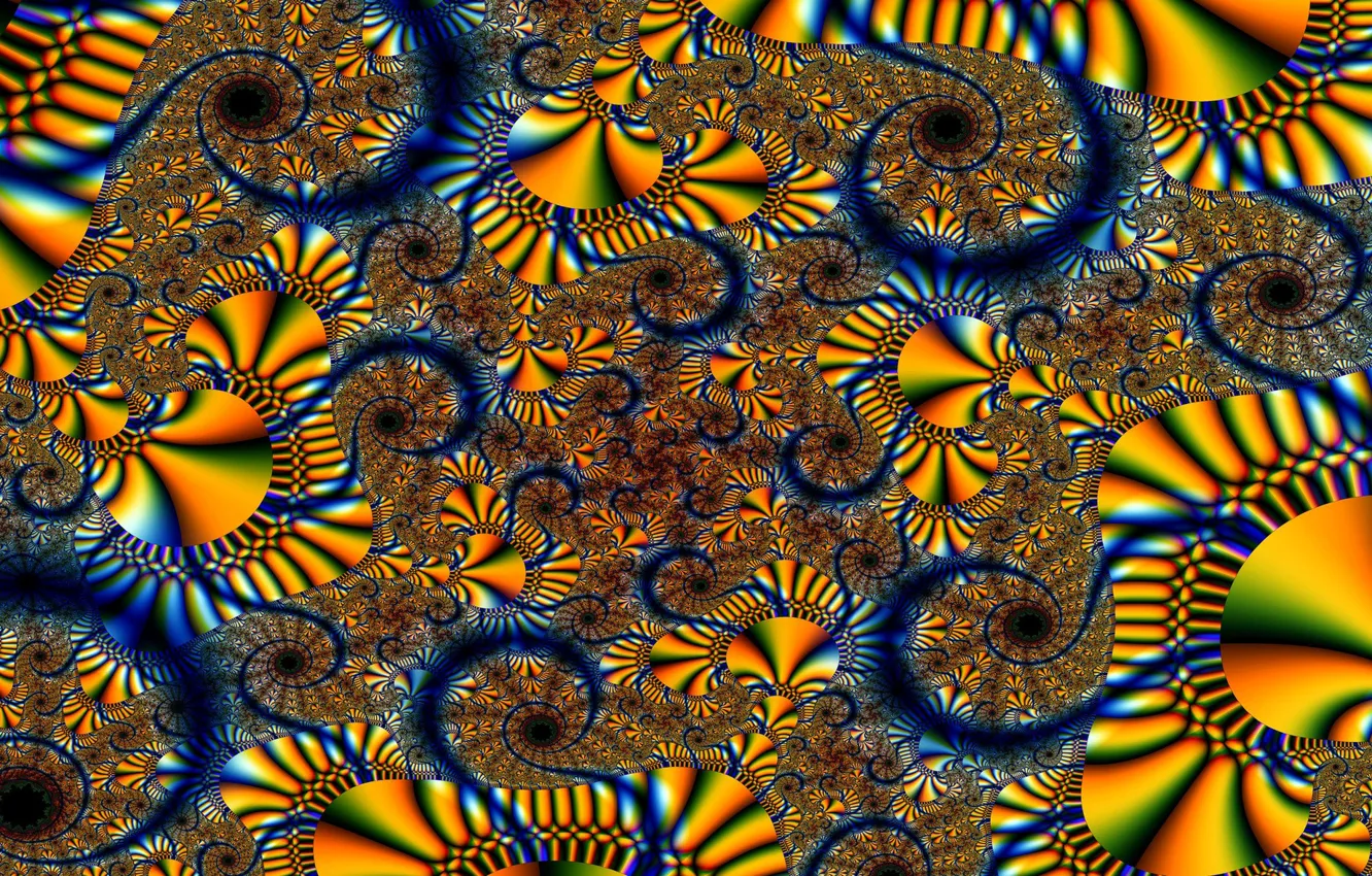 Photo wallpaper pattern, color, spiral, fractal