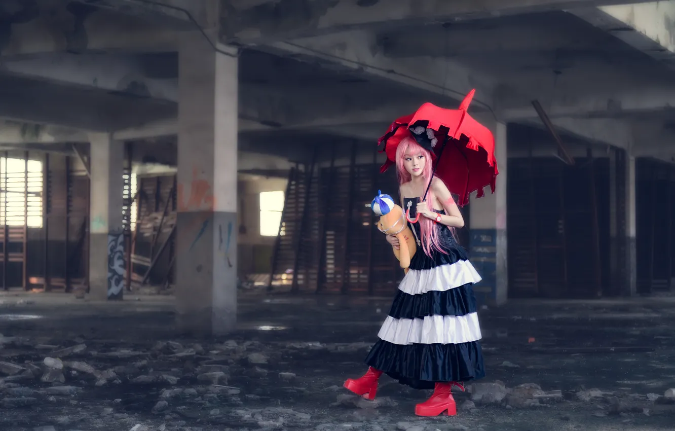 Photo wallpaper girl, style, umbrella, clothing, Asian