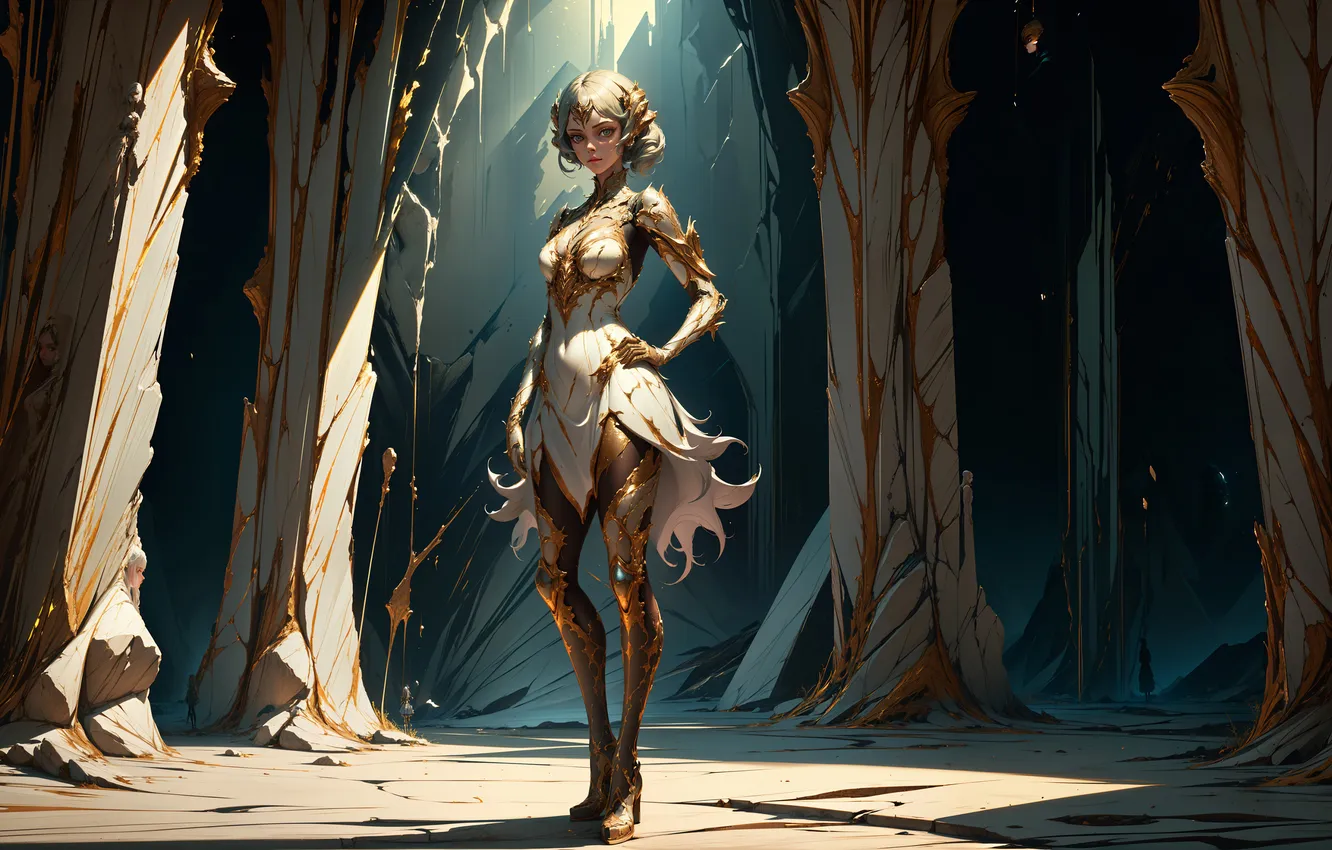 Photo wallpaper look, girl, fantasy, sunlight