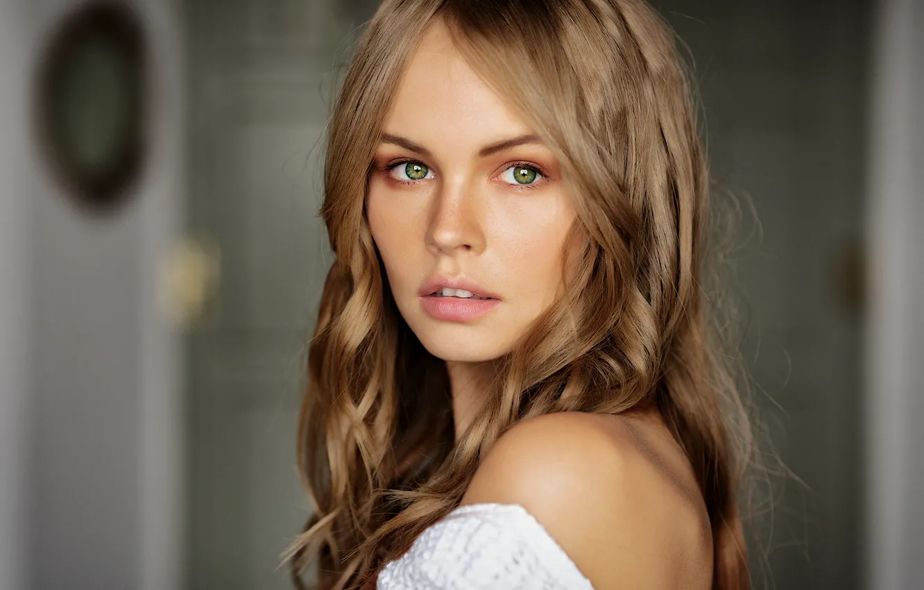 Photo wallpaper eyes, look, girl, blonde, Anastasia Shcheglova, Mark Prinz